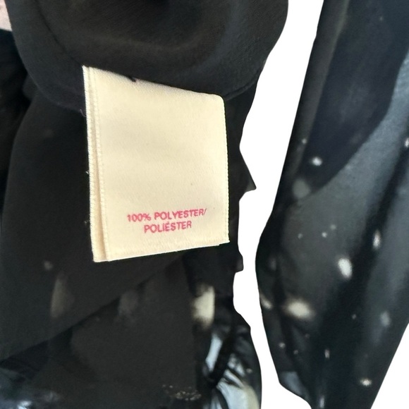 Victoria's Secret XL Black Starry Sheer Chiffon Long Sleeve Dress Party Cocktail - Picture 8 of 11